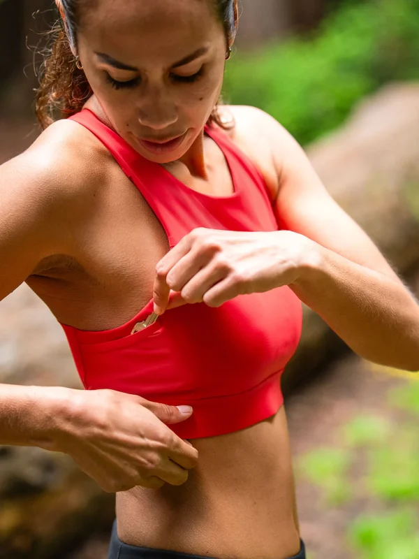 Goldilocked And Loaded Pocket Sports Bra>Title Nine Clearance