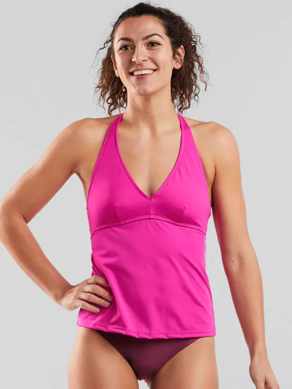 Makai Halter Tankini Top - Solid>Title Nine Fashion