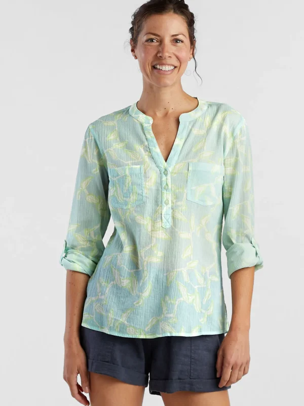 Moorea Gauze Long Sleeve Top>Title Nine Shop