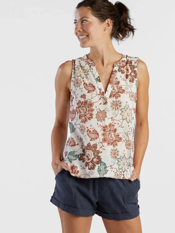 Moorea Gauze Sleeveless Top>Title Nine Shop