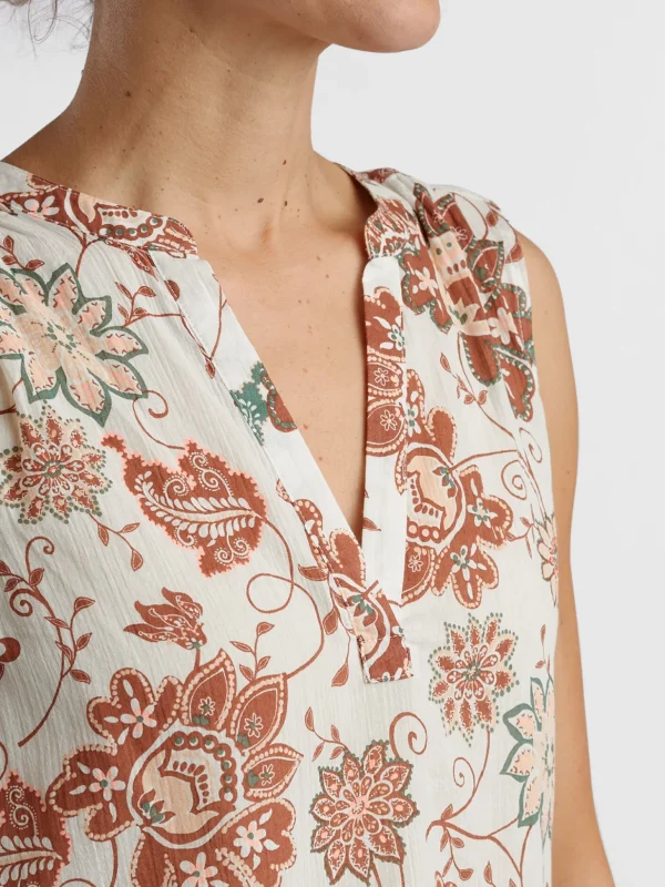 Moorea Gauze Sleeveless Top>Title Nine Shop