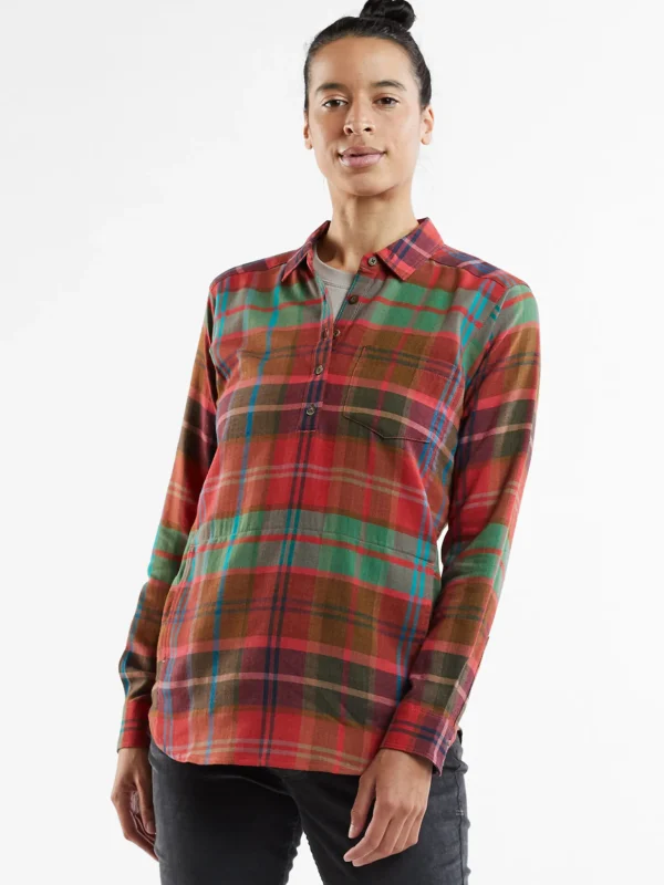 Plaiditude Droptail Shirt>Title Nine Clearance