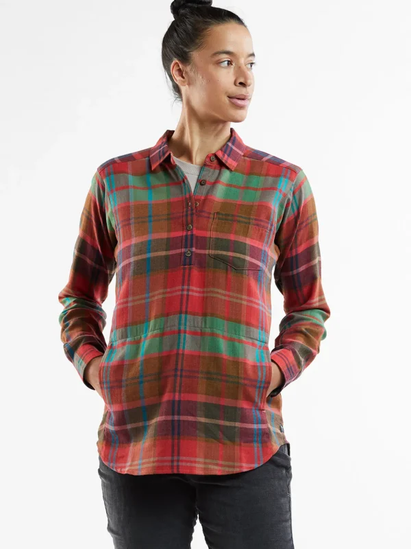 Plaiditude Droptail Shirt>Title Nine Clearance