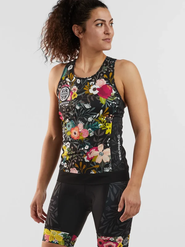 Ride Relentless Cycling Tank Top - Night Garden>Title Nine Online