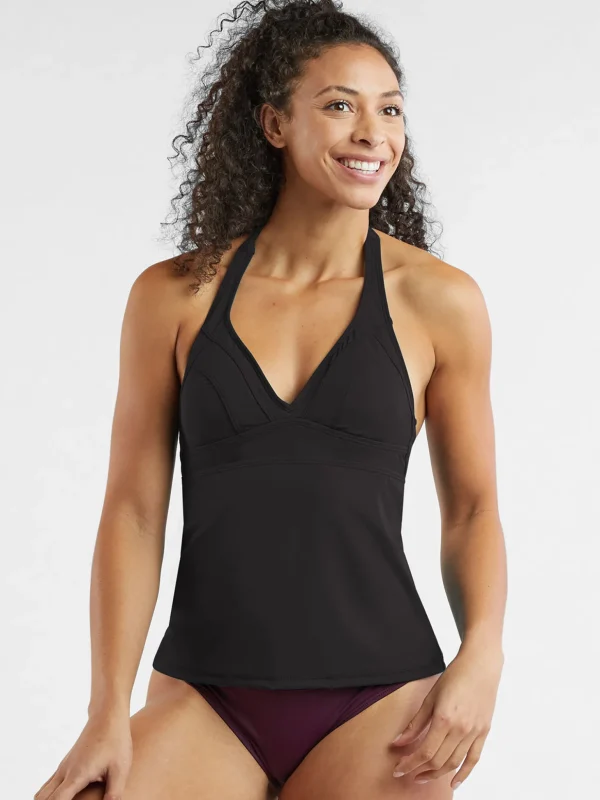 Set It And Forget It Halter Tankini Top>Title Nine Fashion