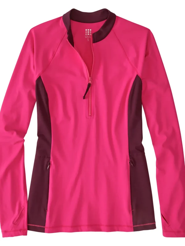 Sunbuster 1/4 Zip Long Sleeve Sun Shirt - Solid>Title Nine Clearance