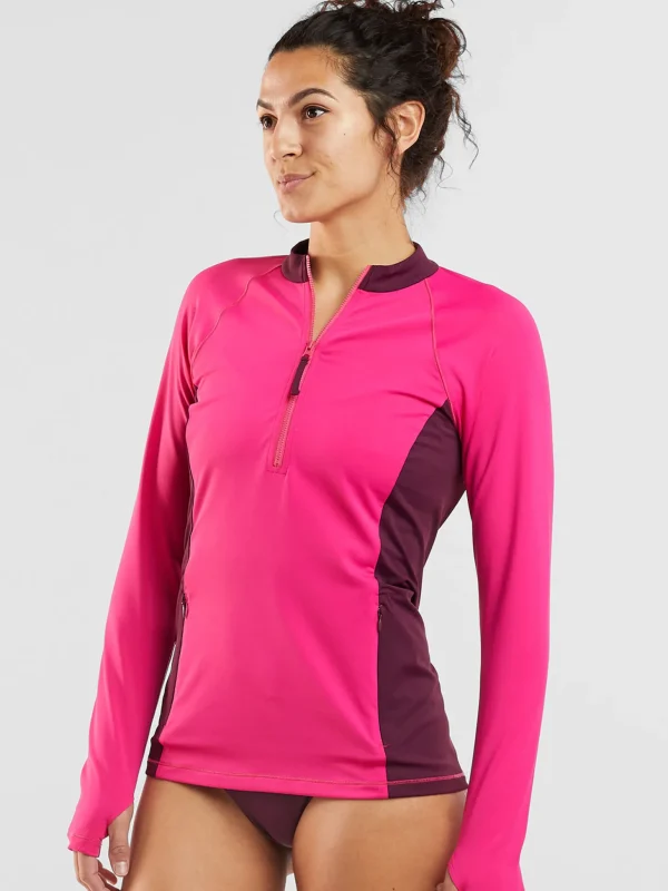 Sunbuster 1/4 Zip Long Sleeve Sun Shirt - Solid>Title Nine Clearance