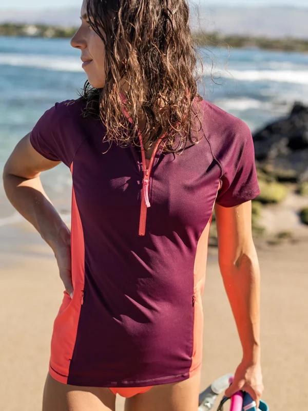 Sunbuster 1/2 Zip Short Sleeve Sun Shirt - Solid>Title Nine Cheap
