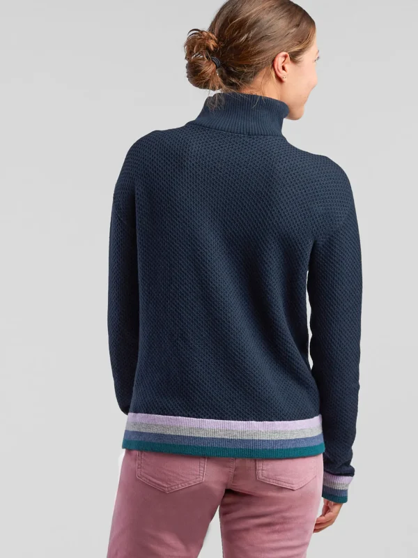 Woolicious Waffle 1/4 Zip Sweater - Stripe>Title Nine Shop